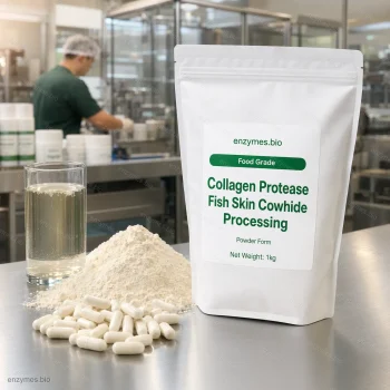 Collagen Protease Fish Skin Cowhide Processing Food Grade Powder — industrial enzyme by enzymes.bio